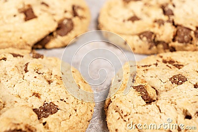 Round soft bake chocolate chip cookie Stock Photo