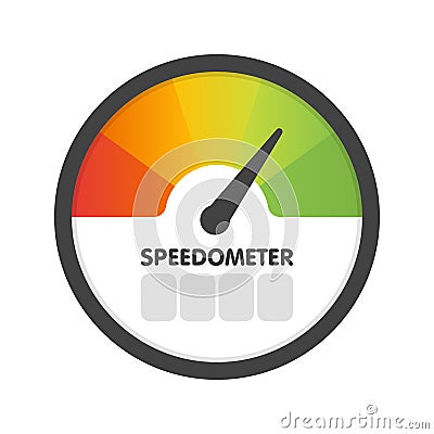 Round Speedometer fast speed. Vector illustration template Cartoon Illustration