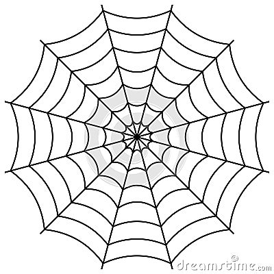 Round spider web, cobweb vector symbol sign of confusion and a network of trap Vector Illustration
