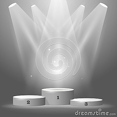 Round sport podium - champion pedestal, winner awarding Vector Illustration