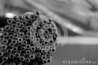 Round stainless steel tube Stock Photo