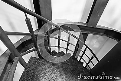 Round stairs in old metal Stock Photo