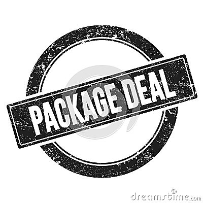 PACKAGE DEAL text on black round vintage stamp Stock Photo