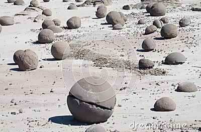 Round stone with a crack Stock Photo