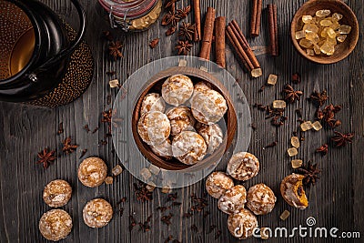 Round sweet gingerbread Stock Photo