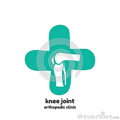 Round symbol of knee joint bones Vector Illustration