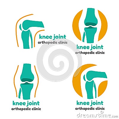 Round symbol of knee joint bones Vector Illustration