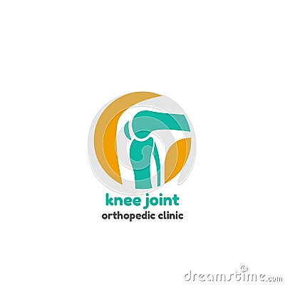 Round symbol of knee joint bones Vector Illustration