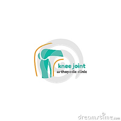 Round symbol of knee joint bones Vector Illustration