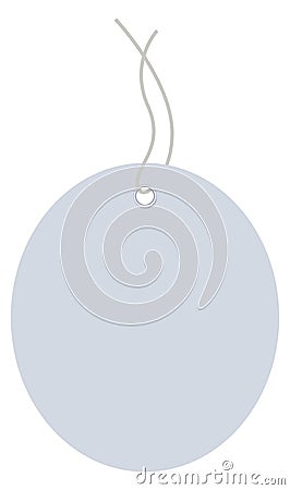 Round tag on string. Hanging price label mockup Vector Illustration