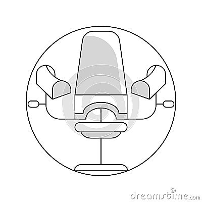 Round template medical gynecology icon, gynecological chair symbol Stock Photo