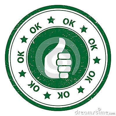 Round Thumbs Up OK icon or symbol Vector Illustration