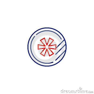 Round token logo concept, line icon Vector Illustration