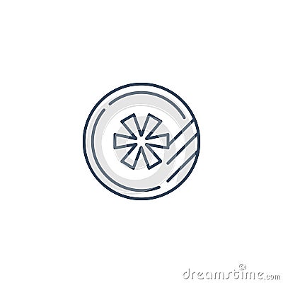 Round token logo concept, line icon Vector Illustration