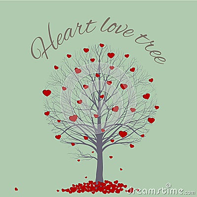 Round tree heart Vector Illustration