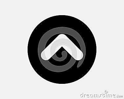 Round Up Arrow Icon North Upward Upload Circle Circular Button Point Pointer Navigation Direction Path Vector Graphic Sign Symbol Vector Illustration