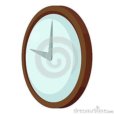 Round wall clock icon, cartoon style Vector Illustration