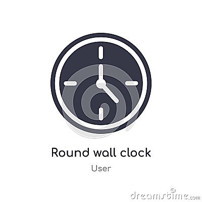 round wall clock icon. isolated round wall clock icon vector illustration from user collection. editable sing symbol can be use Vector Illustration