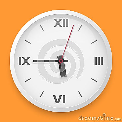 Round wall clock template Vector Illustration