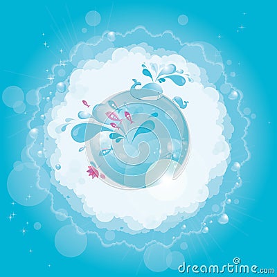 Round water background Vector Illustration