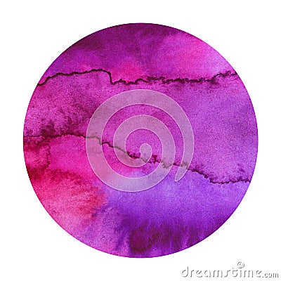 Round watercolor purple bright abstract background Stock Photo