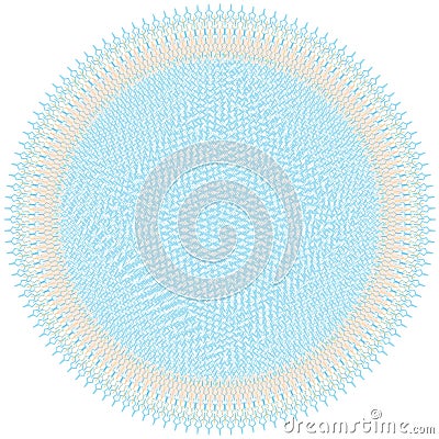 Round weave blue,beige serviette with decorative fringe isolated Vector Illustration