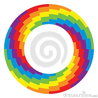 Round wheel circle with rainbow colors, vector Vector Illustration
