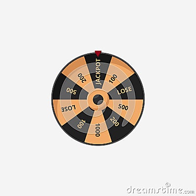 Round wheel of fortune. Gaming luxury symbol of good luck Vector Illustration