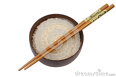 Round white rice Stock Photo