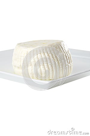 Round white soft cheese Stock Photo