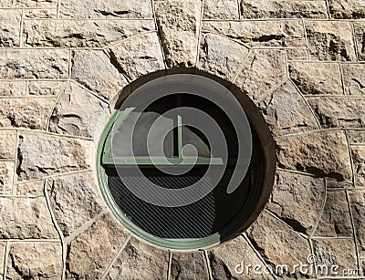 Round window in stone Stock Photo