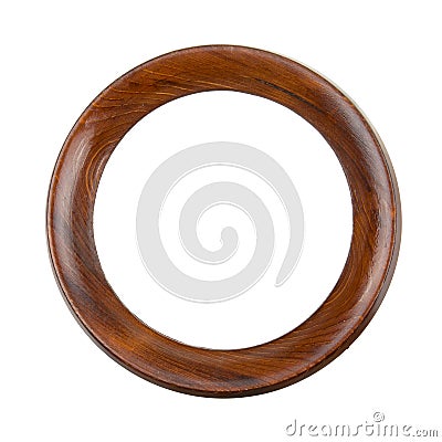 Round wooden frame Stock Photo
