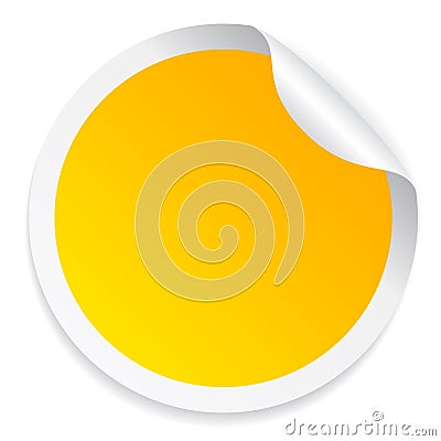 Round yellow sticker Vector Illustration