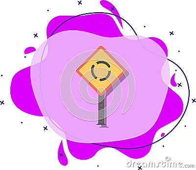 Roundabout ahead colored icon. Simple color vector of road signs and junctions icons for ui and ux, website or mobile application Stock Photo