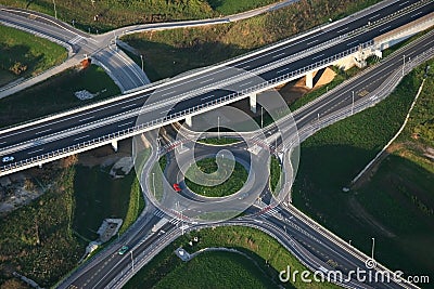 Roundabout from Air Stock Photo