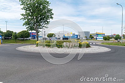Roundabout of Father Prelate Sylwester Zawadzki Editorial Stock Photo