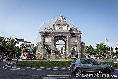 Roundabout port in city centre of madrid puerta de toledo summer day Editorial Stock Photo