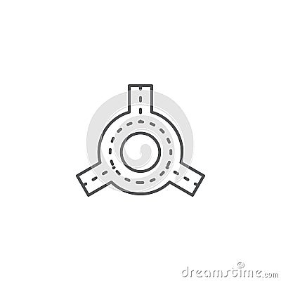 Roundabout road vector icon symbol isolated on white background Vector Illustration