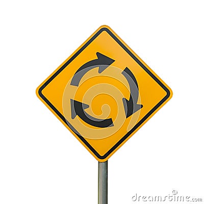 Roundabout sign isolate Stock Photo