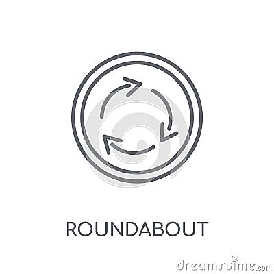 Roundabout sign linear icon. Modern outline Roundabout sign logo Vector Illustration