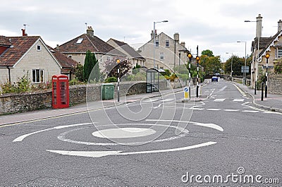 Roundabout and Street View Stock Photo