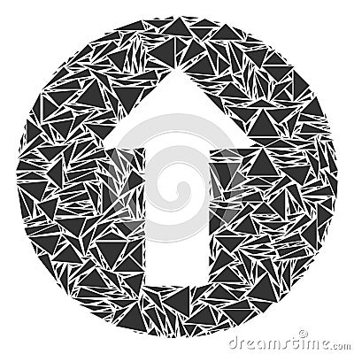 Rounded Arrow Collage of Triangles Vector Illustration