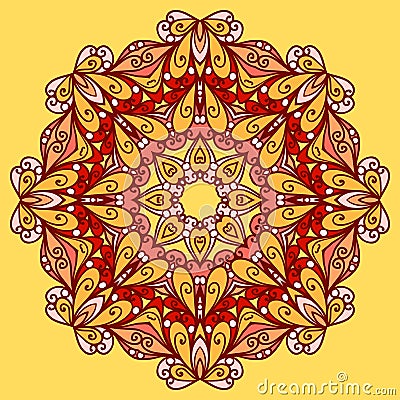 Rounded bright orange pattern. Vector Illustration