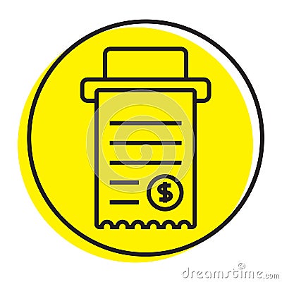 Rounded the Checkout or payment receipts vector color icon for apps and websites Vector Illustration