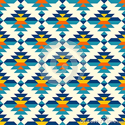 Rounded colorful aztec diamonds pattern Vector Illustration