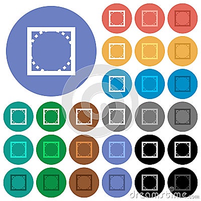 Rounded corner settings round flat multi colored icons Stock Photo