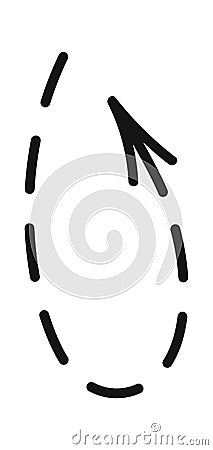 Rounded dashed arrow pointing upward Vector Illustration