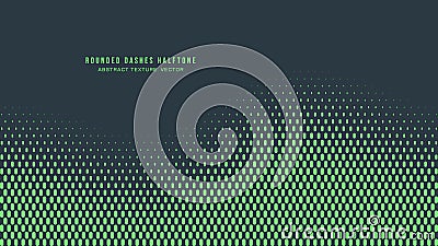 Rounded Dashes Halftone Pattern Smooth Curved Border Abstract Bight Green Vector Vector Illustration