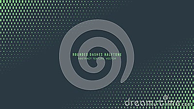 Rounded Dashes Halftone Pattern Vector Diagonal Frame Turquoise Abstraction Vector Illustration