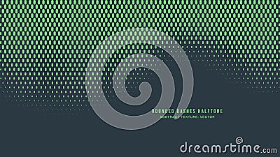 Rounded Dashes Halftone Pattern Vector Smooth Twisted Border Abstract Background Vector Illustration
